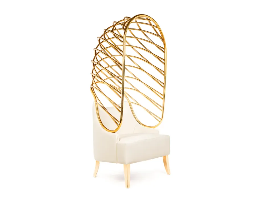 obrazek 5 Designerski fotel z metalową konstrukcją - Munna