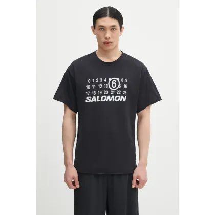 Zdjęcie MM6 Maison Margiela t-shirt męski kolor czarny z nadrukiem SH0GC0051