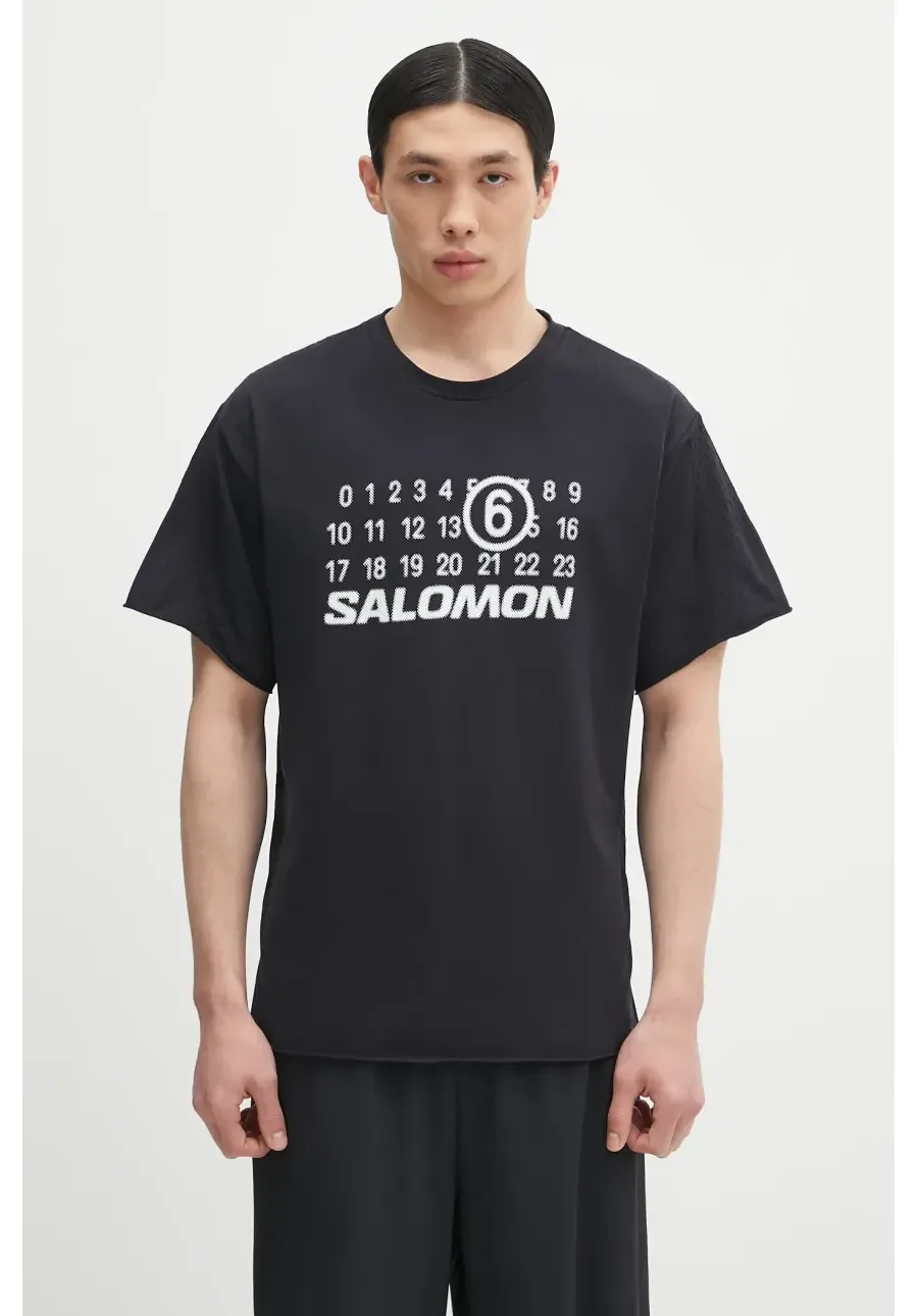 obrazek 1 MM6 Maison Margiela t-shirt męski kolor czarny z nadrukiem SH0GC0051
