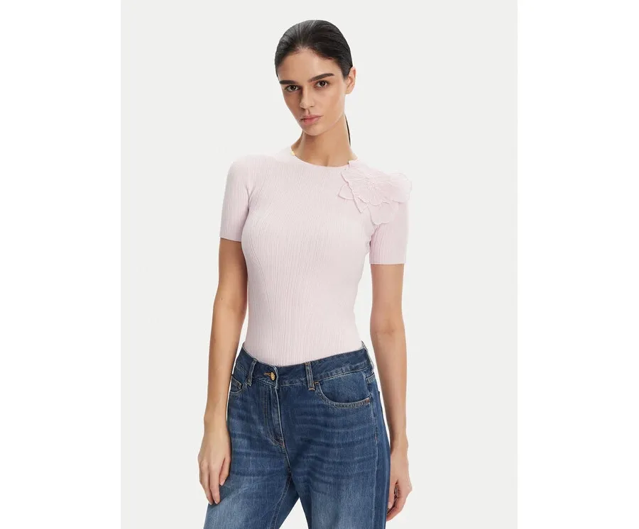 obrazek 1 Elisabetta Franchi Sweter MK-55B-51E2 Fioletowy Slim Fit