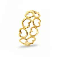 Picture A charming yellow gold ring with hearts