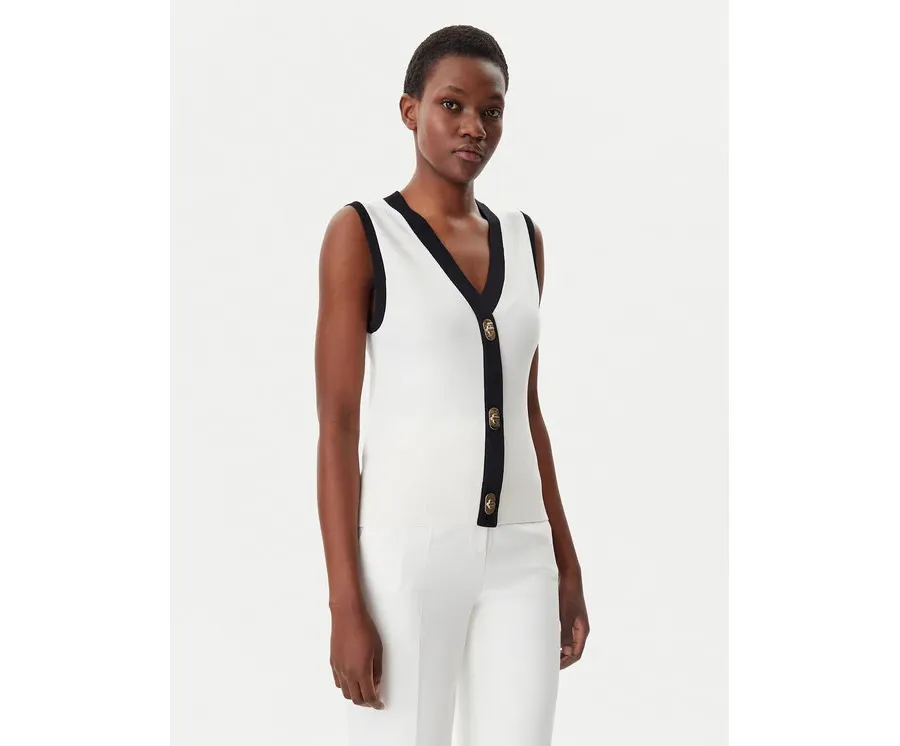 obrazek 1 LOLA CASADEMUNT Kamizelka LS2511001 Biały Regular Fit