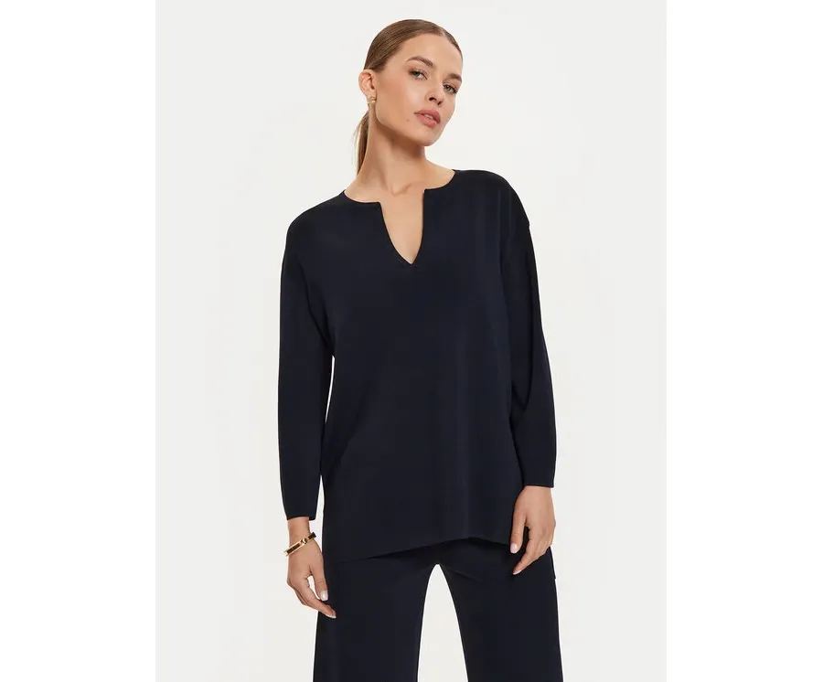 obrazek 1 Max Mara Leisure Bluzka Sottile 24263660 Granatowy Relaxed Fit