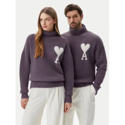 Zdjęcie AMI PARIS Golf UKS425.KN0032 Fioletowy Relaxed Fit