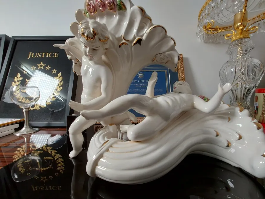 obrazek 3 Ceramiczna dekoracja ścienna z aniołem
