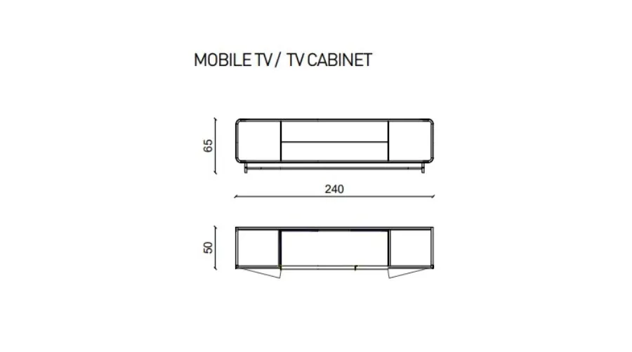 obrazek 2 Designerski kredens/szafka RTV 240x65cm - Ulivi Salotti