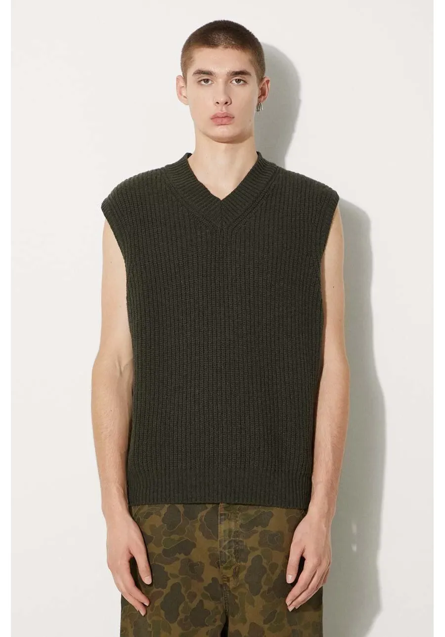 obrazek 1 Carhartt WIP kamizelka wełniana Marlon Vest Sweater kolor zielony  I033909.666XX