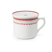 Picture Elegant mug with a porcelain lid decorated with a delicate red ornament - Leander