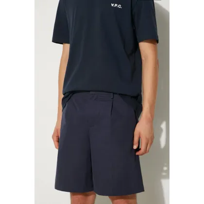 Zdjęcie A.P.C. szorty bawełniane kolor granatowy COGBM.H10129-MARINE