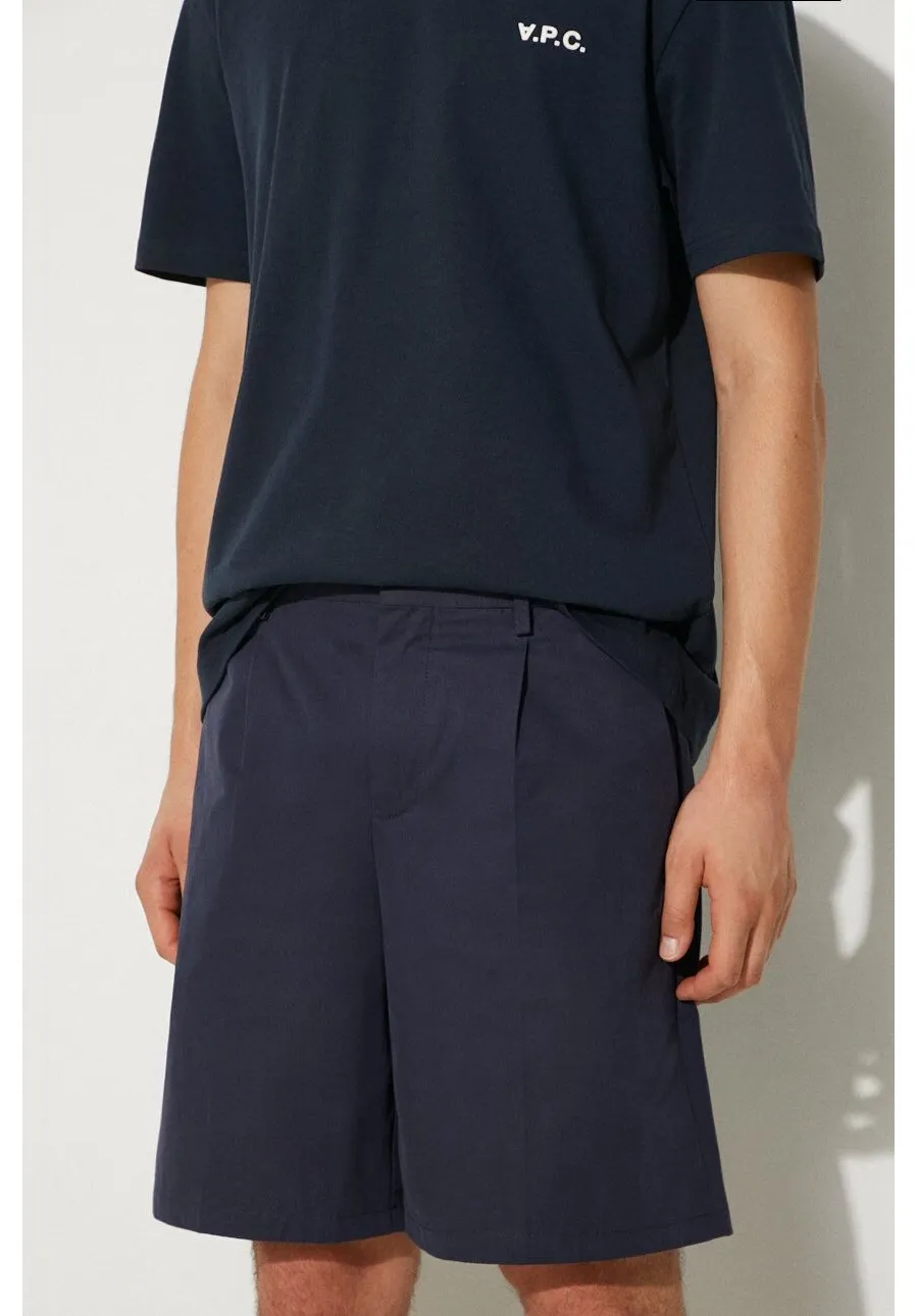 obrazek 1 A.P.C. szorty bawełniane kolor granatowy COGBM.H10129-MARINE