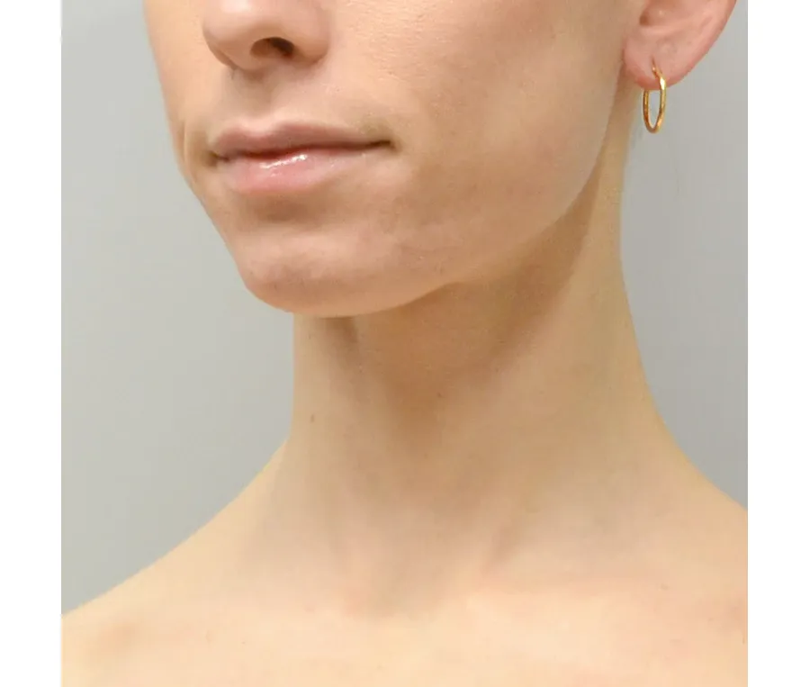 obrazek 2 Włoskie damskie kolczyki koła z żółtego złota (23 mm)