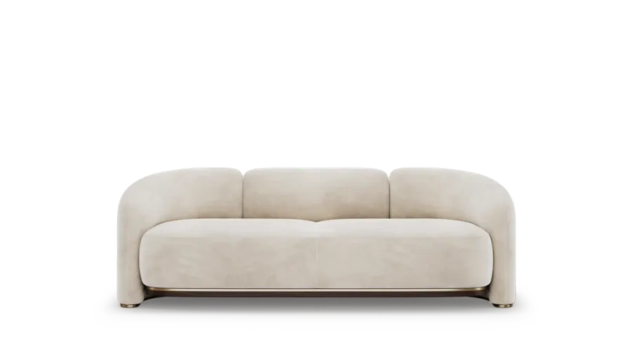 obrazek 4 Prestiżowa tapicerowana sofa z drewnianą konstrukcją i metalowymi detalami