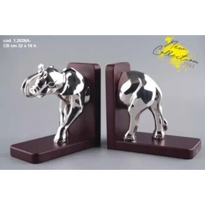 Zdjęcie Unikalna para podpórek ozdobnych do książek ze słoniem - ArtBe