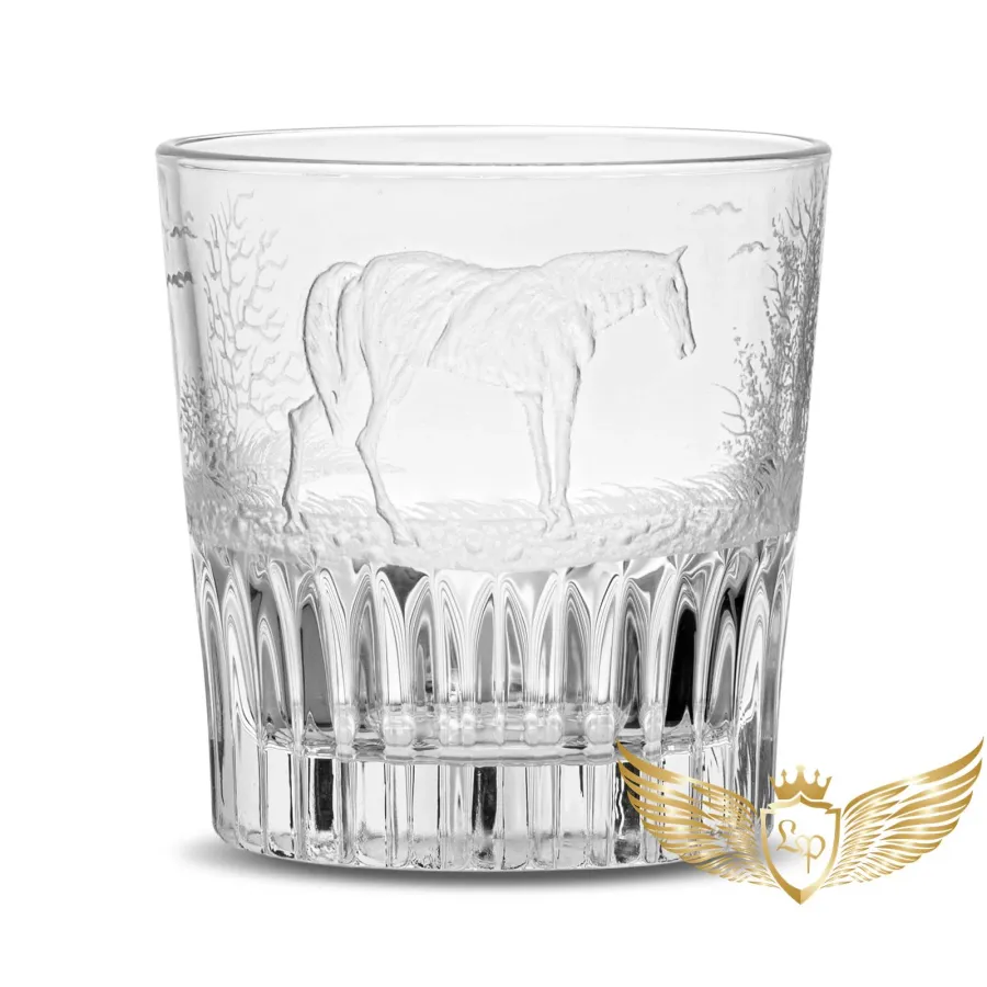 obrazek 8 Elegancki komplet szklanek do whisky dla pasjonata koni