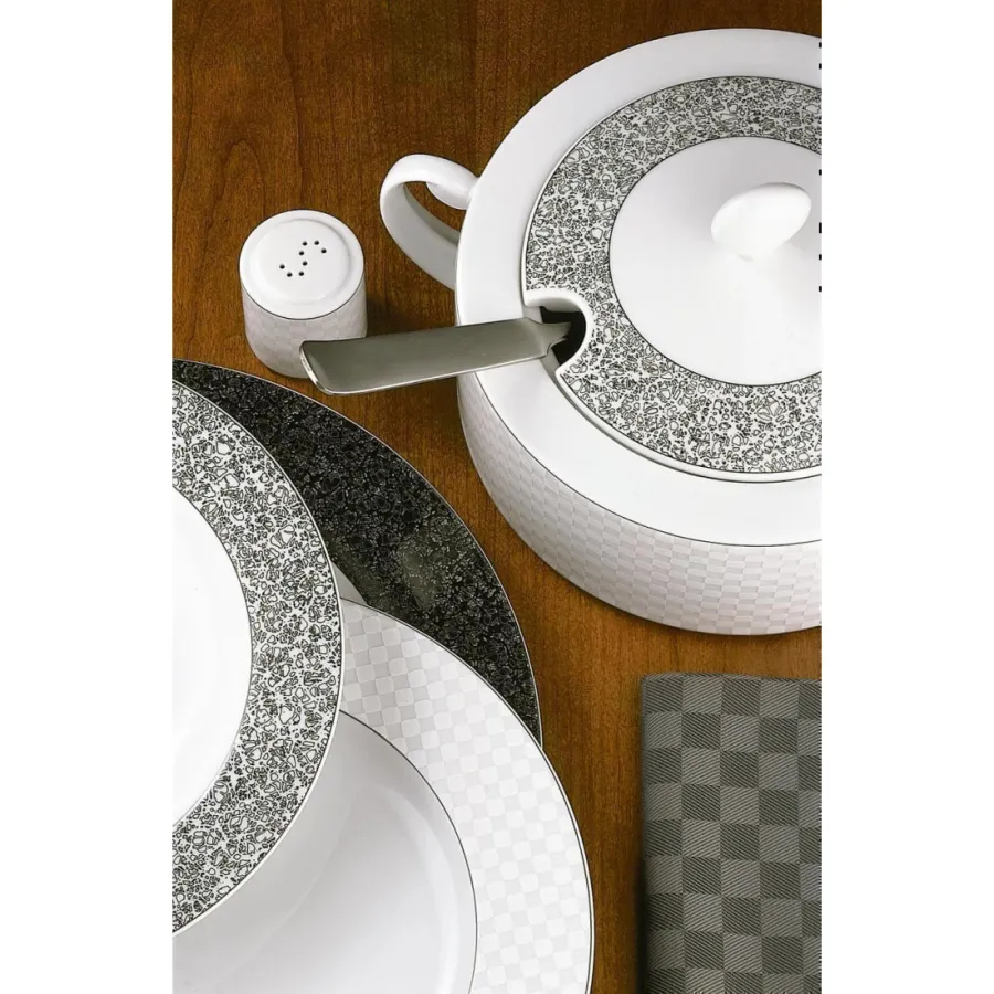 obrazek 2 Ekskluzywny porcelanowy kubek ze zdobieniem w szarą szachownicę - Seltmann Weiden