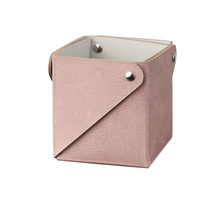 obrazek 1 Stylowe skórzane pudełko Miu w kolorze popielatego różu