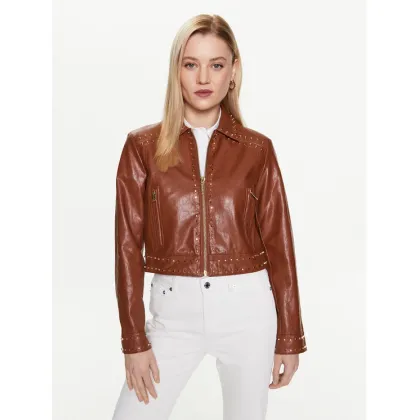 Zdjęcie MICHAEL Michael Kors Kurtka z imitacji skóry Astor MS320B7DTW Brązowy Cropped Fit