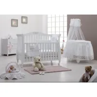Zdjęcie Stylowy komplet pościeli z materacem do łóżeczka dla niemowlaka - Italbaby