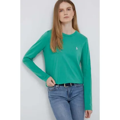 Zdjęcie Polo Ralph Lauren longsleeve bawełniany kolor zielony 211898699