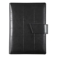 Zdjęcie Czarny planer z kieszenią na dokumenty, uchwytem na długopis i zapięciem na guzik