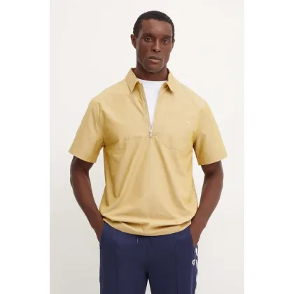 Zdjęcie Puma polo bawełniane MMQ kolor beżowy gładki 626642