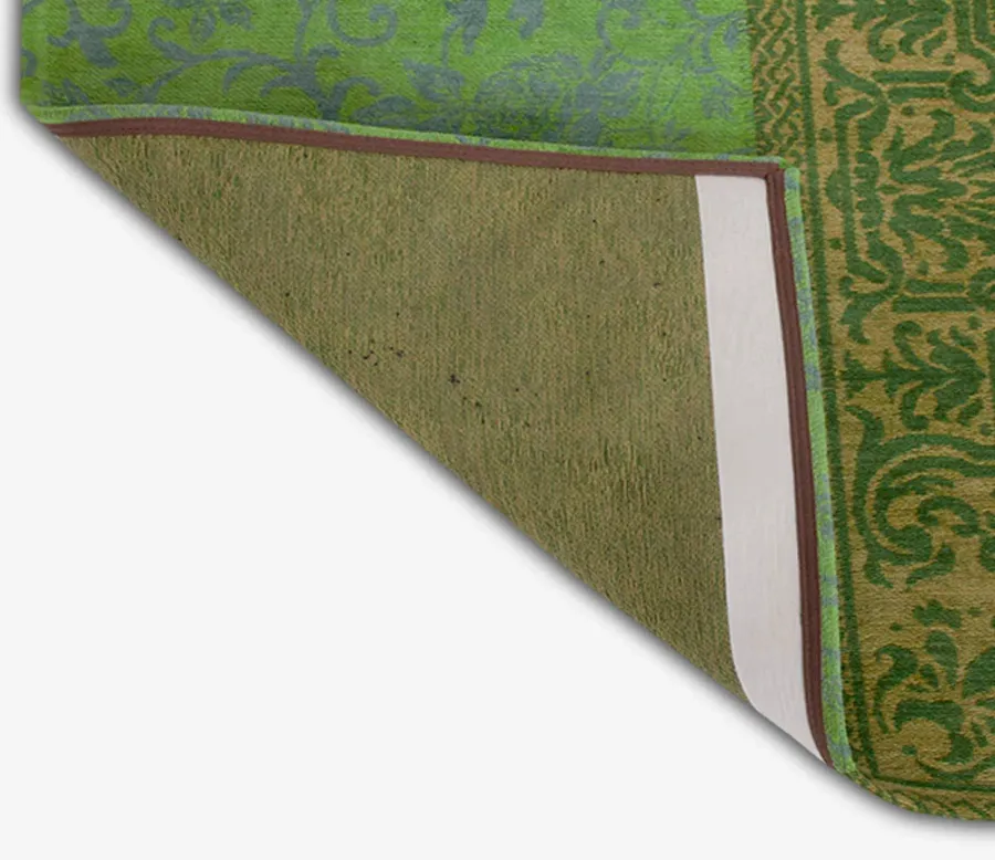 picture 3 Luxury green patchwork rug - SPRING LEAVES 8106
