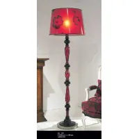 Zdjęcie Lampa podłogowa ze szkła Murano z czerwono-złotą spiralą i stożkowym kloszem – Il Paralume Marina