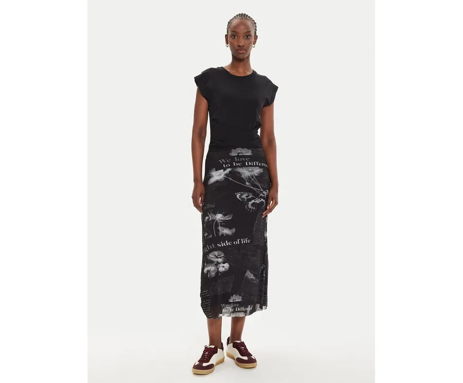 obrazek 1 Desigual Sukienka codzienna Good News 24WWVK77 Czarny Regular Fit