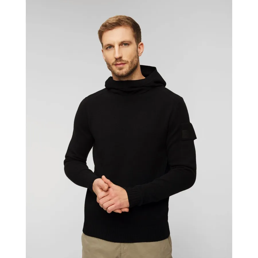obrazek 1 Czarna Bluza Wełniana Z Kapturem Męska C.p. Company CP Company