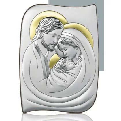 Picture A beautiful silver picture with the Holy Family, dimensions 26.6x36 cm