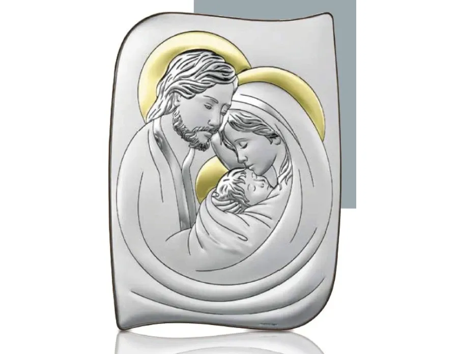 obrazek 1 Piękny srebrny obrazek ze Świętą Rodziną o wymiarach 26,6х36 cm