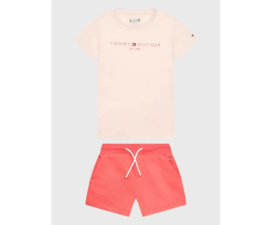 obrazek 1 Tommy Hilfiger Komplet t-shirt i szorty sportowe KG0KG07281 D Różowy Regular Fit