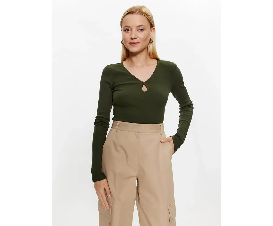 obrazek 1 Noisy May Bluzka Maya 27026248 Zielony Slim Fit