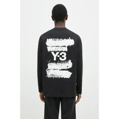 Zdjęcie Y-3 longsleeve Graphic Longsleeve Tee męski kolor czarny z nadrukiem JN4880