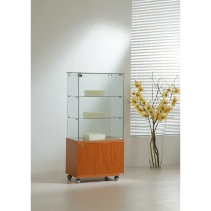 Picture Traditional small display cabinet on wheels