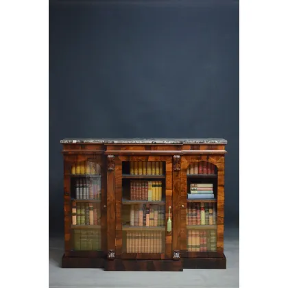 Zdjęcie Regał na książki z marmurowym blatem - antyk