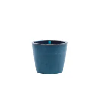 Picture Stylish blue glazed stoneware flowerpot