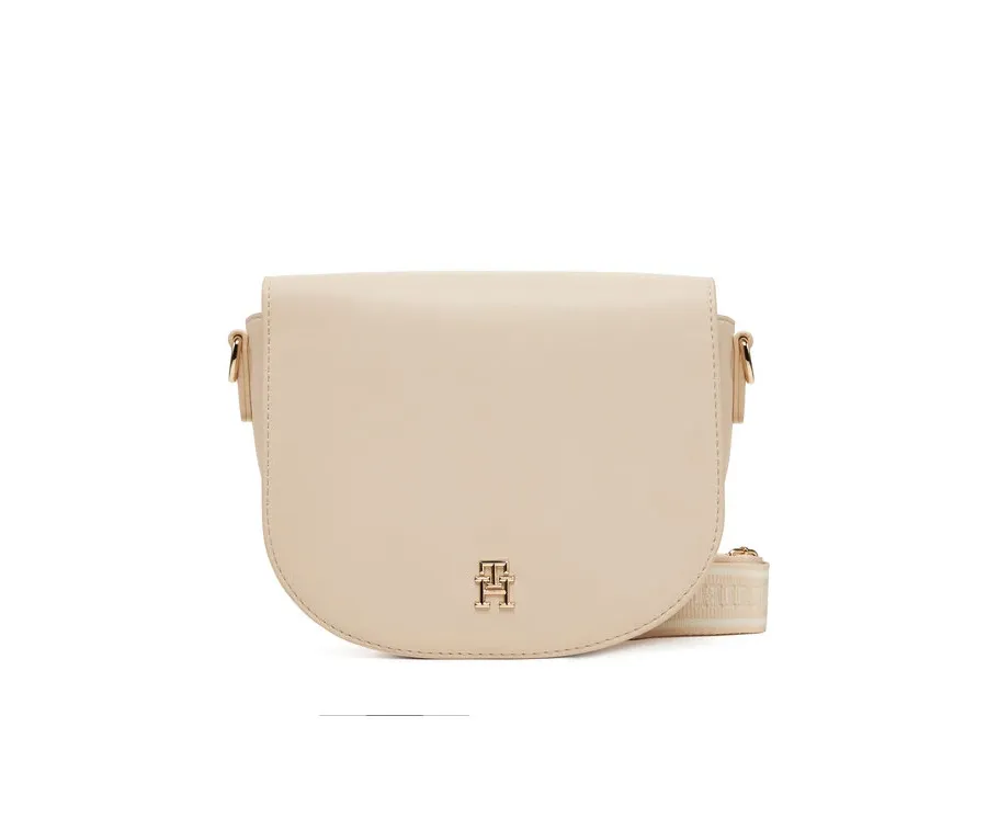 obrazek 1 Tommy Hilfiger Torebka Th Logotape Saddle Bag AW0AW17184 Écru