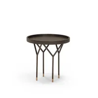 Picture Ava table with a wooden top and a metal base