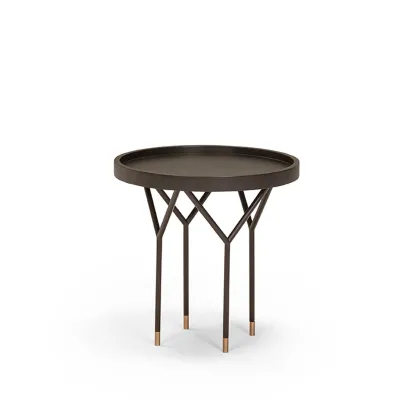 Zdjęcie Stolik Ava z drewnianym blatem i metalową podstawą