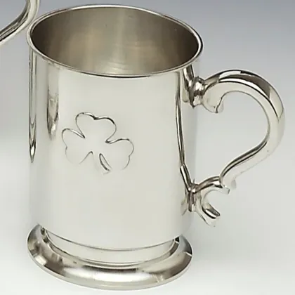Picture A pewter mug decorated with the Irish symbol - a shamrock