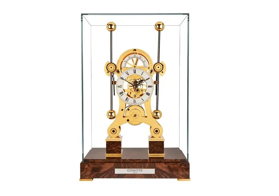 obrazek 1 Fantastyczny zegar ozdobny z pozłacanym mechanizmem na biurko