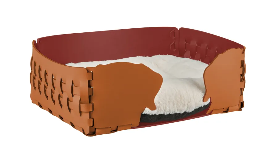 obrazek 1 Oryginalne skórzane legowisko dla psa 35x20xH15 cm w kolorze koniakowym