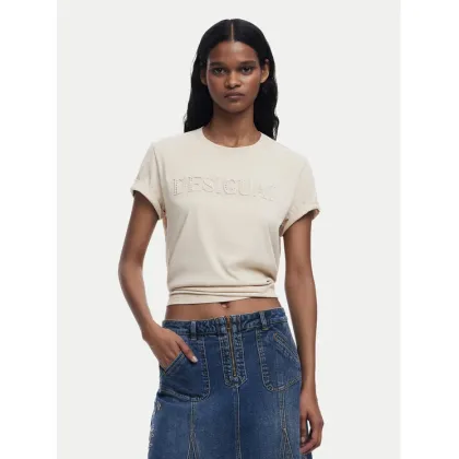 Zdjęcie Desigual T-Shirt Brandy 25SWTK17 Écru Regular Fit