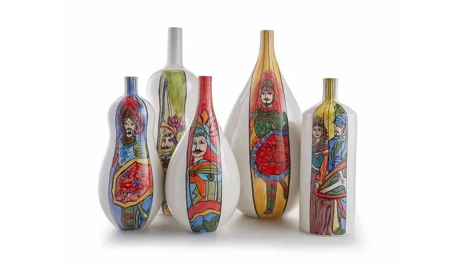 obrazek 2 Stylowy ceramiczny wazon w kształcie butelki