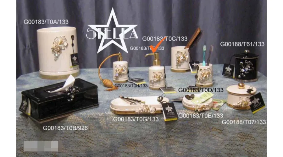 obrazek 1 Elegancka mydelniczka z pompką z ceramiki do łazienki