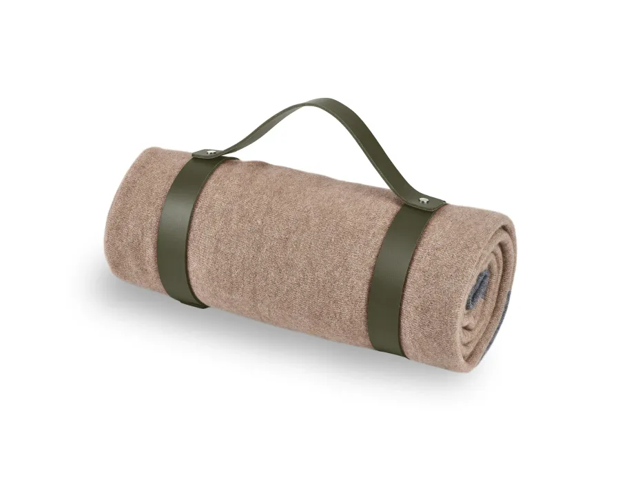 obrazek 2 Ciemnooliwkowy skórzany pas do koca