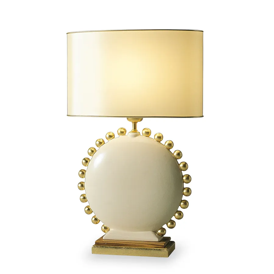 obrazek 1 Stylowa lampa stołowa z glazurowanej ceramiki H.40xL.41xP.12 cm