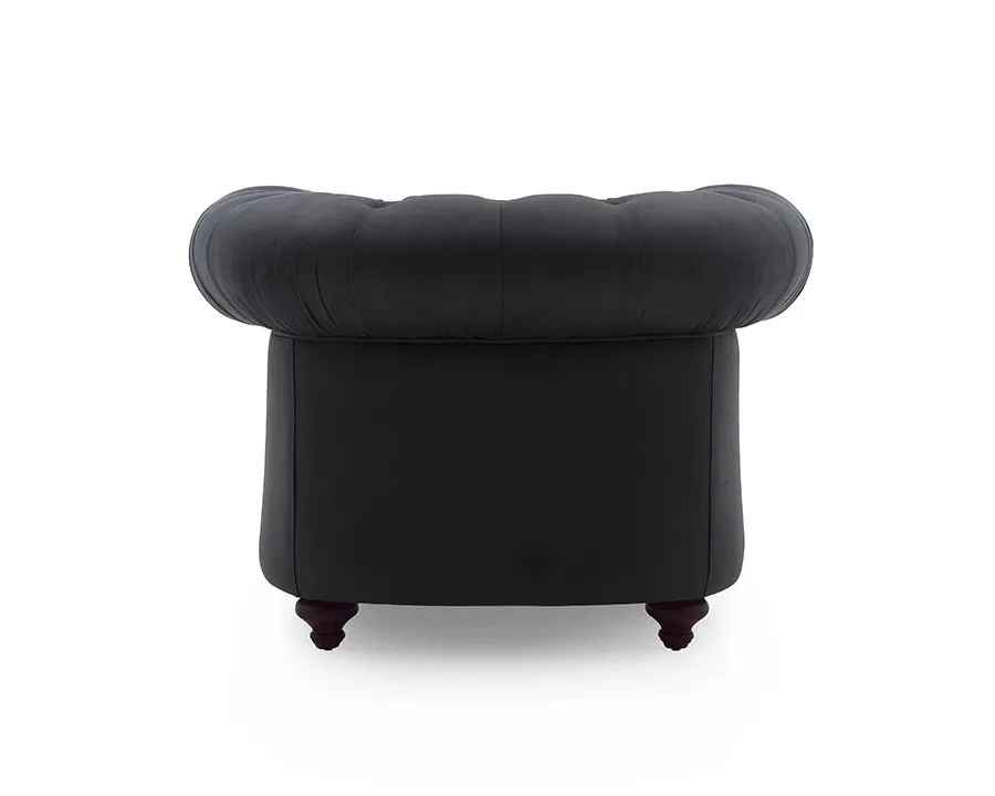 obrazek 2 Grafitowy elegancki fotel w stylu Chesterfield - Sevensedie