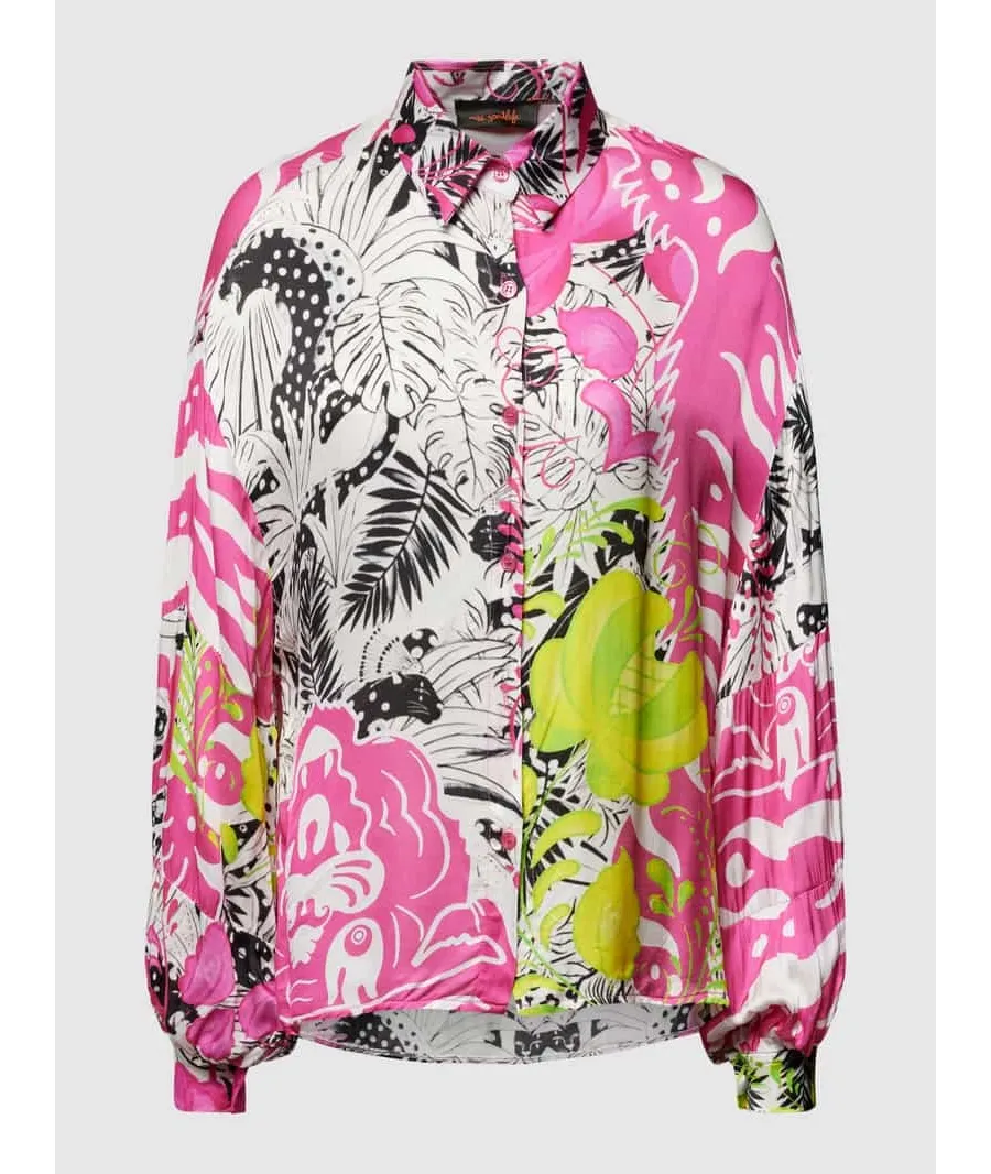 obrazek 1 Bluzka koszulowa z wzorem na całej powierzchni